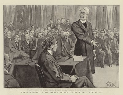 Presentasjon til Sir Henry Irving etter å ha mottatt tittelen hans av Alexander Stuart Boyd
