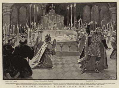 The New Opera, Harold, i Convent Garden, scene fra akt II av Alexander Stuart Boyd