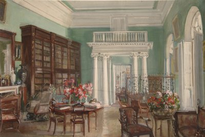 Interiør av biblioteket i Golitsyn 