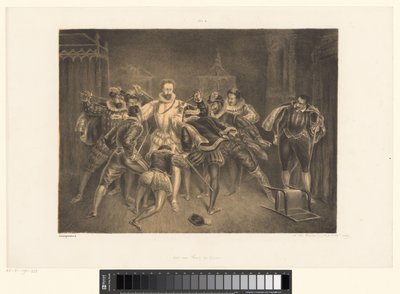 Drapet på Henry av Guise Henrij de Guijses død (tittel på objekt) av Alexander Ver Huell (signed by artist)