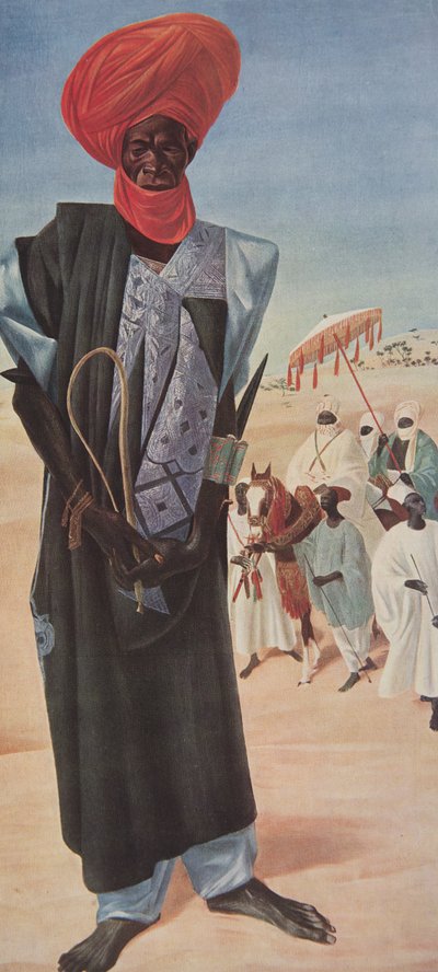 Magemma, leder for rytterne til Sultan Sery ussa av Maradi, territoriet til Niger, fra Drawings and Paintings of Africa, henrettet under Citroen Center Africa-ekspedisjonen, andre Haardt Aud-oppdrag av Alexander Yakovlev