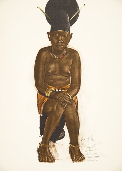 Napudre, kone til Tuba (Niangara) Haut Ouelle, fra Drawings and Paintings of Africa, henrettet under Citroen Center Africa-ekspedisjonen, andre Haardt Audouin-Dubreuil-oppdraget, pub. Paris, 1927 ( av Alexander Yakovlev