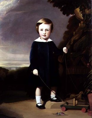 Portrett av et barn med en tretopp av Alexander Young