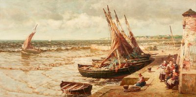 St. Monance Harbor (olje på lerret) av Alexander Young