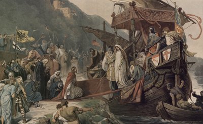 Keiser Frederick II mottar i Stolzenfels sin brud Isabella av Alexander Zick