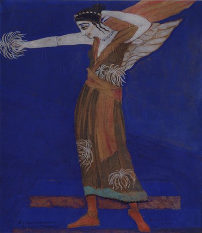 Kostymedesign for stykket Famira-kifared av I. Annensky, 1916 av Alexandra Alexandrowna Exter