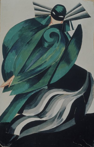 Fjerde kvinnelige maskering. Kostymedesign for teaterstykket Romeo and Julia av W. Shakespeare, 1921 av Alexandra Alexandrowna Exter