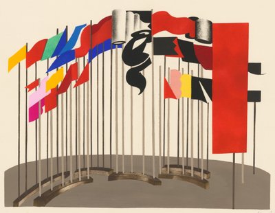 Naturskjønn design fra porteføljen Décors de Théâtre, 1930. av Alexandra Alexandrowna Exter