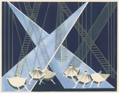 Naturskjønn design fra porteføljen Décors de Théâtre, 1930. av Alexandra Alexandrowna Exter