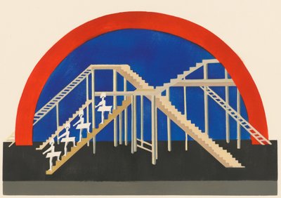 Naturskjønn design fra porteføljen Décors de Théâtre, 1930. av Alexandra Alexandrowna Exter