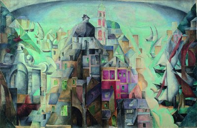 Syntetisk utsikt over byen Diepe, 1912-1913 av Alexandra Alexandrowna Exter