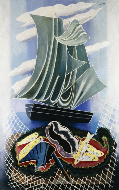 Båten; Le Bateau, ca. 1936 (olje på lerret) av Alexandra Alexandrowna Exter
