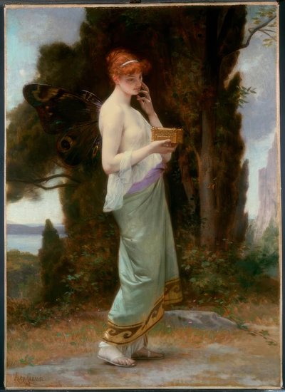 A. Cabanel, Psyche med esken til Proserpina / Gem., 1881 av Alexandre Cabanel