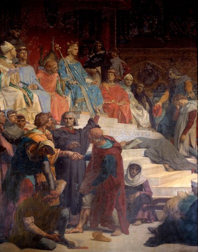Kong Louis IX (Saint Louis) (1214-1270) yter rettferdighet Maleri av Alexandre Cabanel (1823-1889) 1800-tallets Paris, Pantheon av Alexandre Cabanel