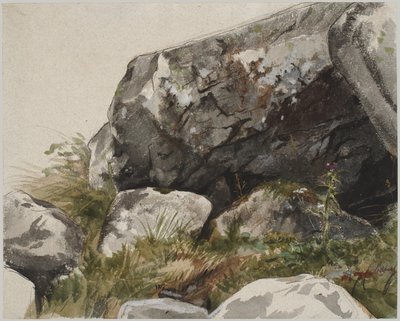 Steinete landskap (akvarell med blekk og kull) av Alexandre Cabanel