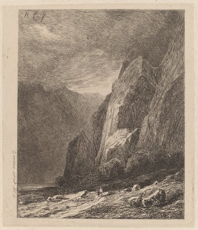 Klipper i en storm av Alexandre Calame