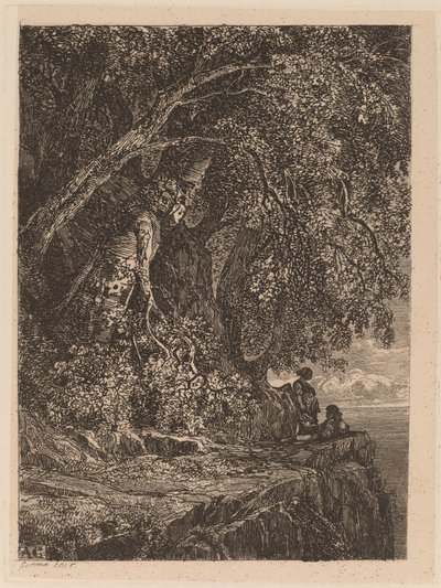 Par hviler på en klippe av Alexandre Calame