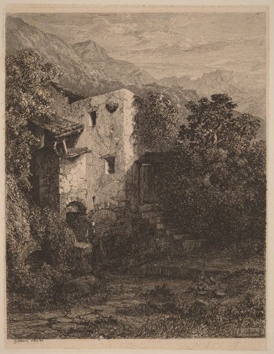 Forfallent hus av Alexandre Calame