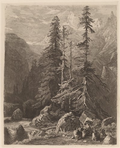 Etsningsforsøk av Alexandre Calame, I, pl. 21 av Alexandre Calame