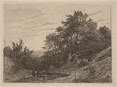 Flokk i en bekk av Alexandre Calame