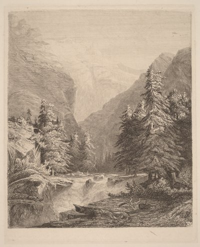Fjellfossefall av Alexandre Calame
