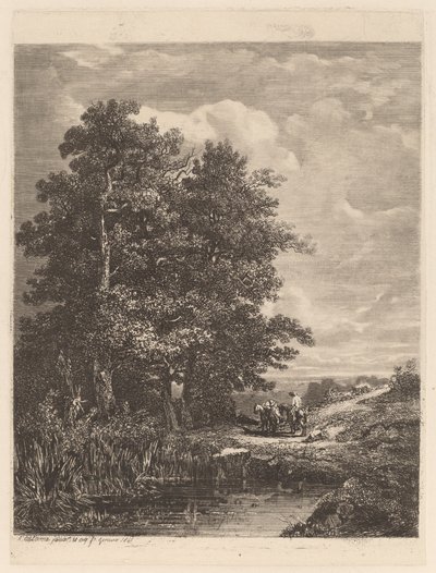 Ryttere ved en dam av Alexandre Calame