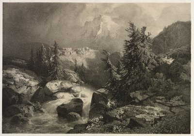 Storm i Alpene av Alexandre Calame