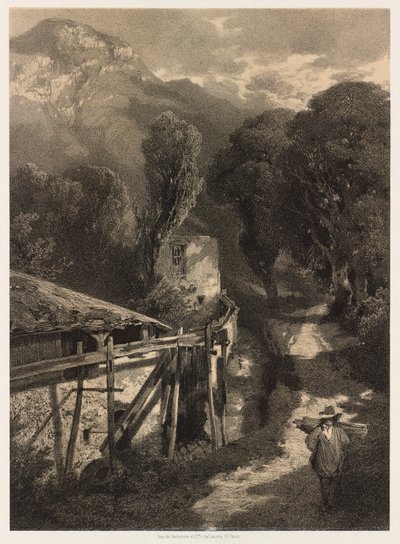 The Simplon Road, Meillerie, Frankrike. av Alexandre Calame