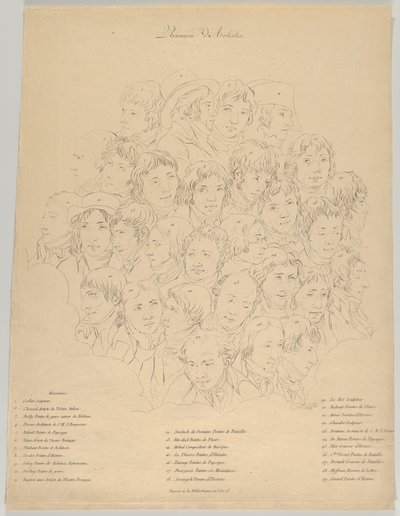 En samling av kunstnere, 1804. av Alexandre Clément