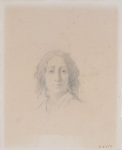 Portrett av George Sand. av Alexandre Damien Manceau