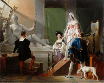 Diane de Poitiers på besøk hos Jean Goujon av Alexandre Evariste Fragonard