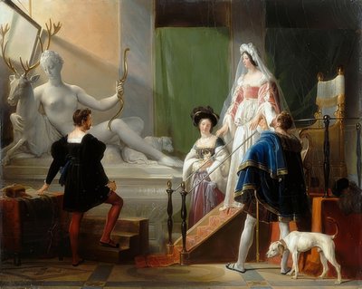 Diane de Poitiers besøker Jean Goujons studio av Alexandre Evariste Fragonard