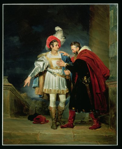 Rodrigo de Vivar, El Cid (ca. 1043-99) og hans far, Don Diego, ca. 1827 av Alexandre Evariste Fragonard