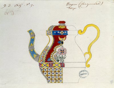 Tyrkiske Theiere. Tegning av Alexandre Evariste Fragonard (1780-1850). Sevres, porselensproduksjon av Alexandre Evariste Fragonard