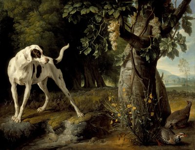 Landskap med en hund og rapphøns, 1719 av Alexandre Francois Desportes