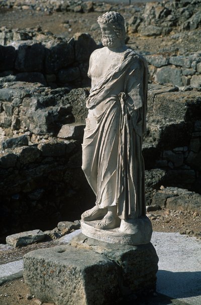 Spania, Catalonia, La Escala, greske Ampurias, Statue av Asclepius av Nicolas Toussaint Charlet