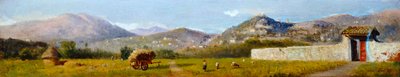 Toskansk landskap av Lorenzo Gelati (1824-1893), olje på papp av Nicolas Toussaint Charlet
