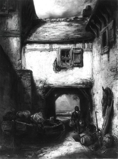 Gårdsplass, ca. 1855. av Alexandre Gabriel Decamps