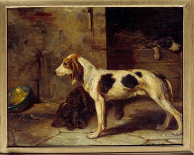 Dogs Brifauts-maleri av Alexandre Gabriel Decamps (1803-1860) 1843 Søn. 0,25x0,32 m av Alexandre Gabriel Decamps