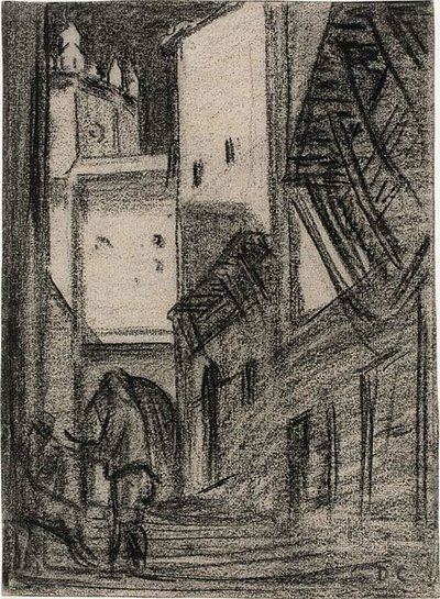 Nordafrikansk gatescene av Alexandre Gabriel Decamps