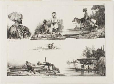 Ark med skisser, nr. 3 av Alexandre Gabriel Decamps