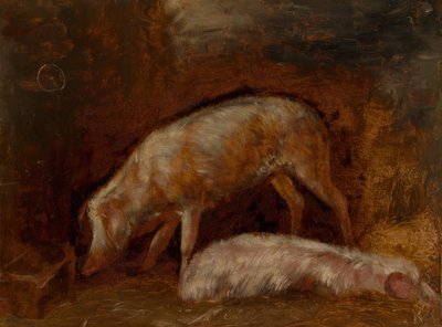 Study of Pigs, 185060. av Alexandre Gabriel Decamps