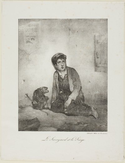Savoyarden og apen av Alexandre Gabriel Decamps