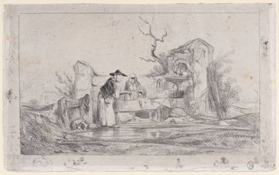 Vaskekvinnene, 1833-38. av Alexandre Gabriel Decamps