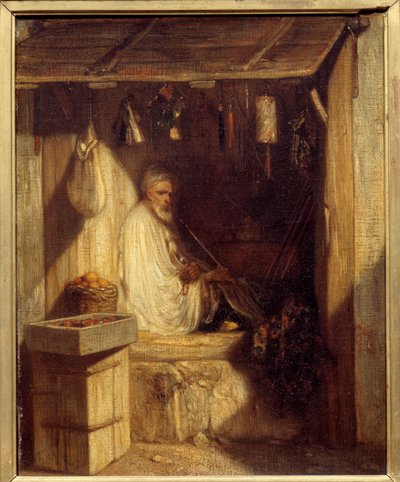 Tyrkisk kjøpmann røyker i butikken hans Maleri av Alexandre Gabriel Decamps (1803-1860) 1844 Søn. 0,36x0,28 m Paris, musee d