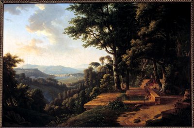 Filosofen Jean Jacques Rousseau (1712-1778) mediterer i 1770 i Parc de la Rochecordon nær Lyon Maleri av Alexandre Hyacinthe Dunouy (1757-1841) Paris fra 1700-tallet, Musee Marmottan av Alexandre Hyacinthe Dunouy