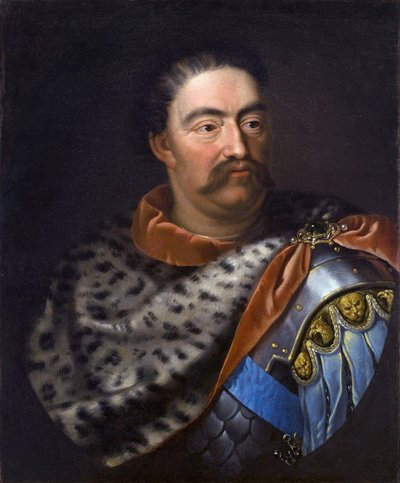 ""Portrait de Jean III Sobieski (1629-1696) roi de Pologne"" 17eme siecle - Portrett av John III Sobieski (1629-1696), konge av Polen og storhertug av Litauen - Tricius, Jan (ca 1620-ca 1692) - c. 1680 - Olje på lerret - 75x62 cm - Wilanow Palace Museum av Alexandre Jan Tricius