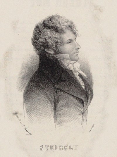 Portrett av pianist og komponist Daniel Steibelt 1765-1823, 1850. av Alexandre Leroux