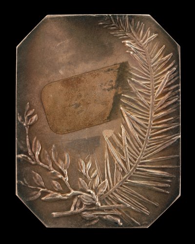Sammenflettede grener av Laurel og Evergreen [revers], 1897. av Alexandre Louis Marie Charpentier