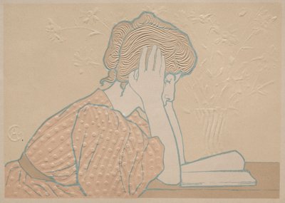 Ung kvinne som leser av Alexandre Louis Marie Charpentier